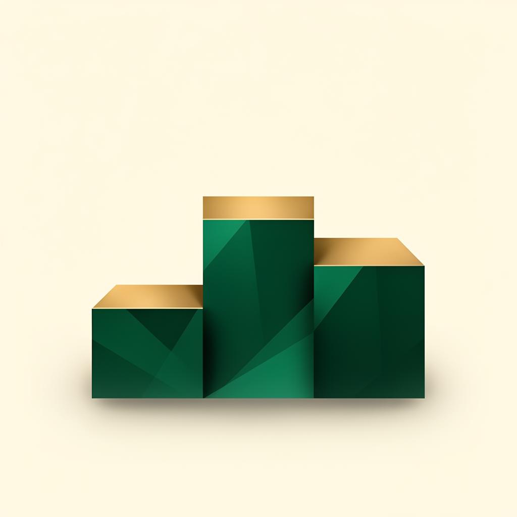 Stylized ranking podium in green and gold representing tiered evaluation criteria